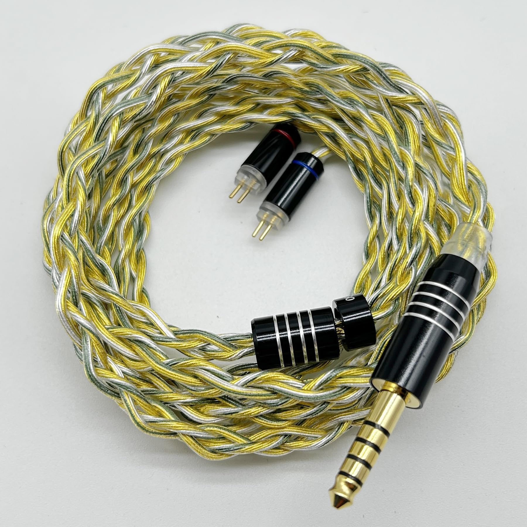 

Медный смешанный кабель для обновления наушников, сменный кабель BIGMANGO-Ren, 2-контактный, 4,4 мм, позолоченный и посеребренный и кабель, 2-контактный сменный кабель, 4-жильный кабель, 4,4 мм