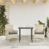 Garden Chairs with Cushions 2 Pcs Light Grey Poly Rattan