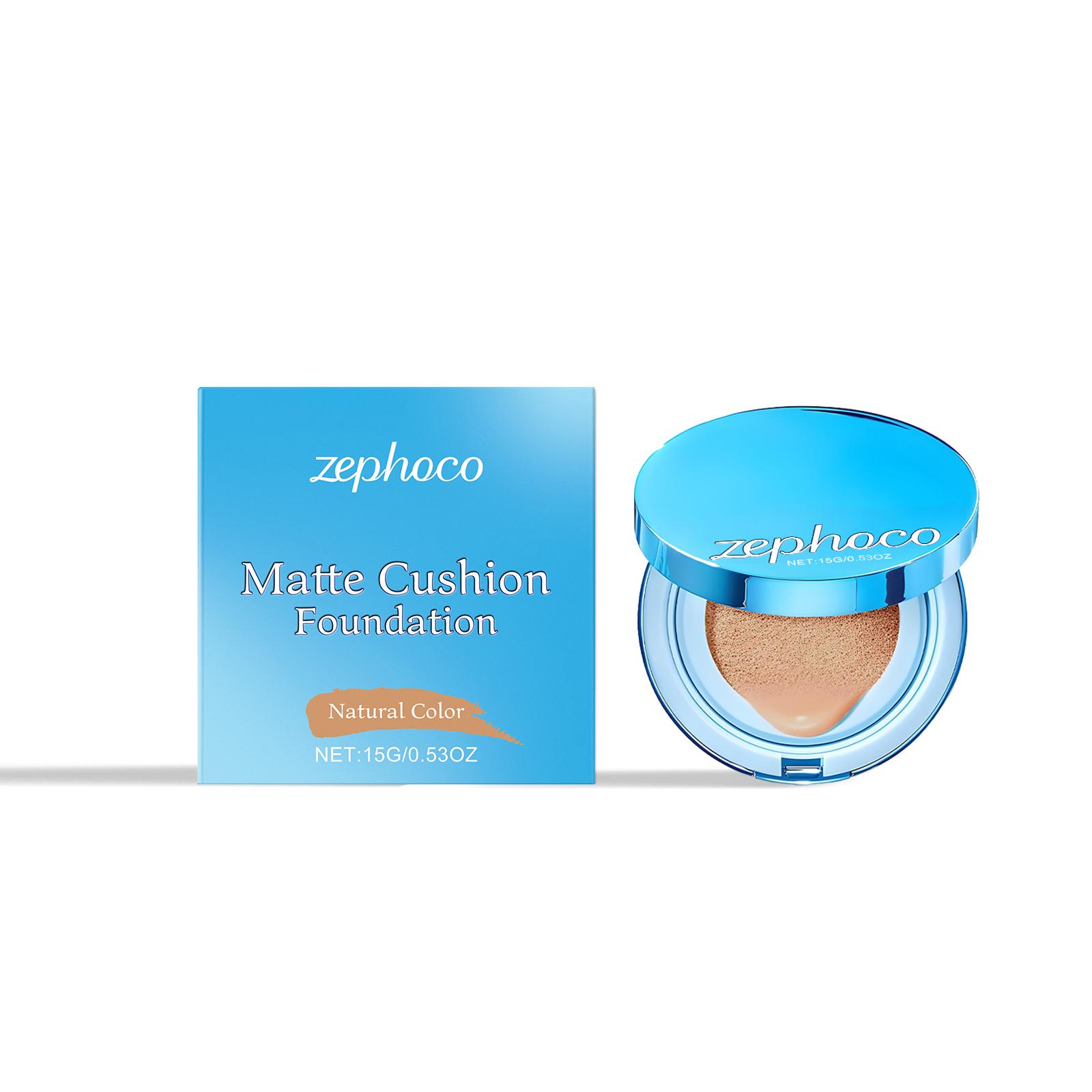 zephoco Natural Matte Concealer Cushion Covers blemishes, refines skin, provides long-lasting coverage and a natural makeup look