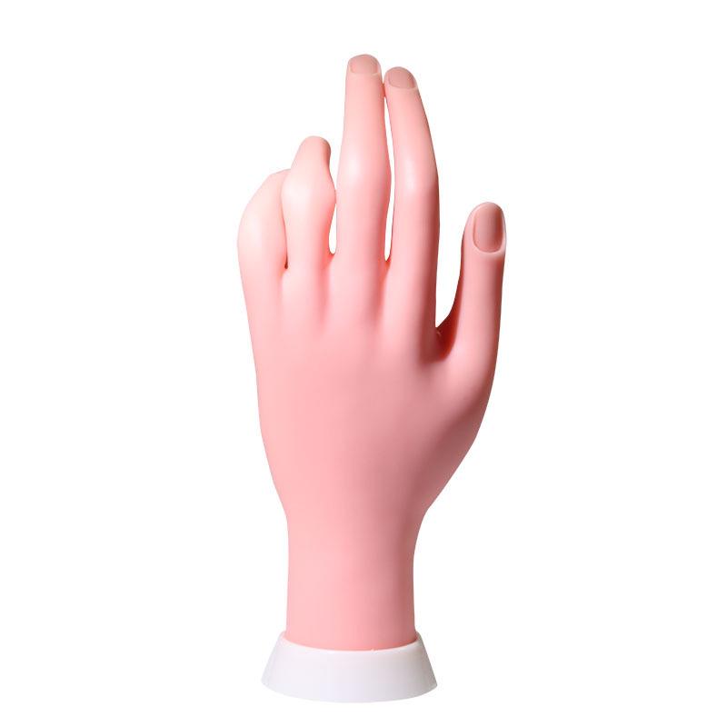 Flexible Silicone Nail Art Practice Hand Model with Bendable Fingers
