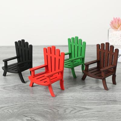 Miniature Beach Chair 1:12/1:16 Scale Decorative Models Wood Mini Size Chair Figure Dollhouse Interior Design Accessories