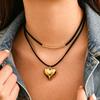 Elegante Collana Choker in Velluto Nero con Piccolo Ciondolo a Forma di Cuore Corda Nera Vintage Gioielli Estetici Regolabili per Donne