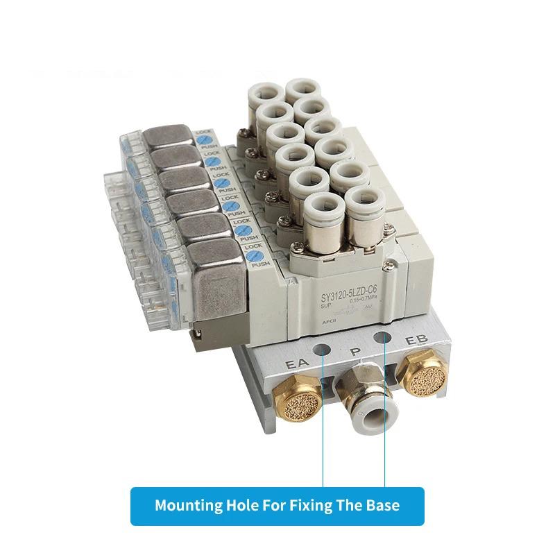 SMC Type SY5120 Multi-way Combination Manifold Pneumatic Solenoid Valve Control SY5120-4LZD-01 SY5120-5LZD-01 SY5120-6LZD-01