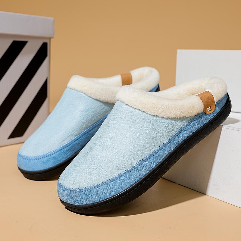 Fashion Baotou cotton drag women autumn winter home indoor fluffy slippers warm