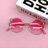 2026 New Children's Round Frame Flower Baby Outing Sunshade Concave Style Dressing Photo Sunglasses Trendy