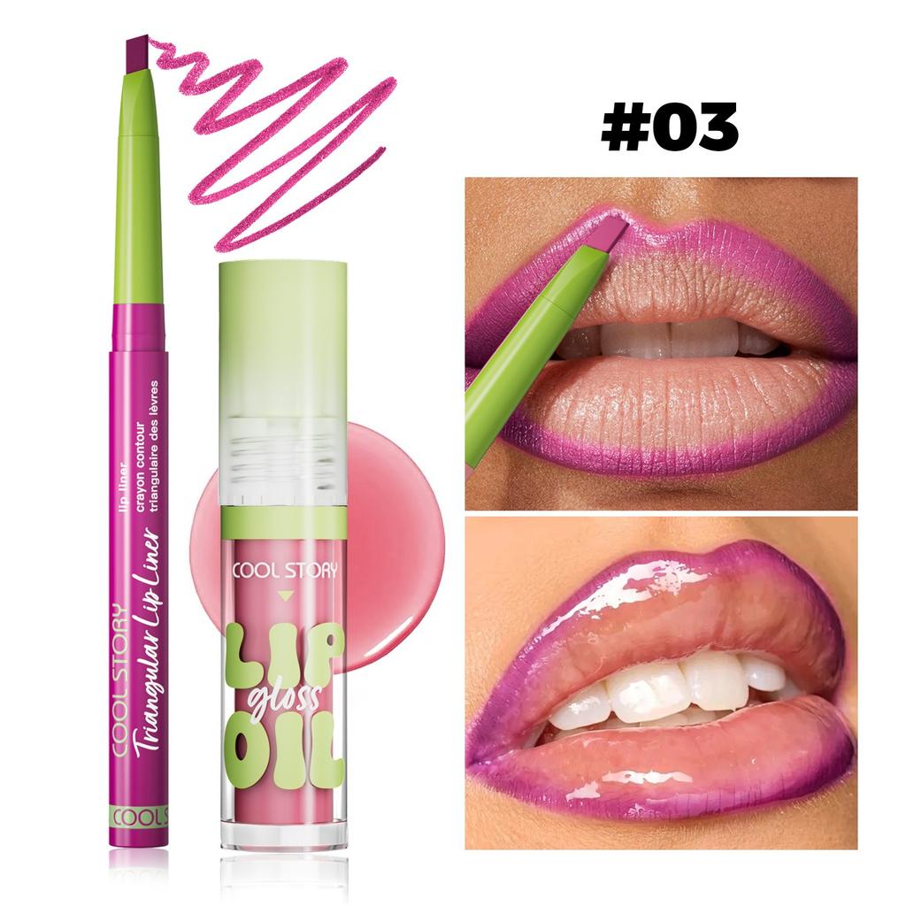 Hydrating Lipliner Lip Gloss Set Matte Lip Outline Contour Liner Nude Brown Plumping Moisturizing Lip Tint for All Skin Types