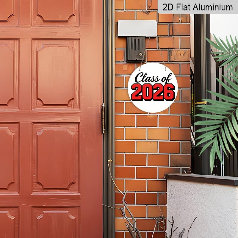 2D Flat Aluminum 2026 Graduation-themed Wall Hanging Souvenir Gift, Available in Various Sizes, with Striking Red and Black Lettering. Ideal for Home