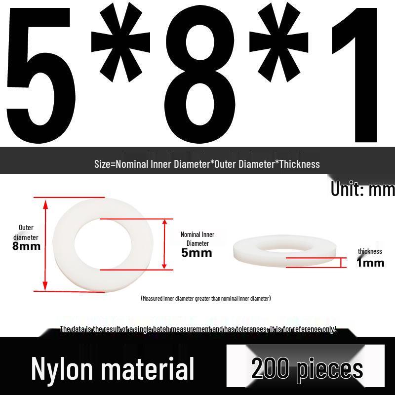 White Nylon Insulating Flat Washer – Wear-Resistant Plastic Gasket for M4-M20 Screws