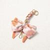 Elegant Hand-Woven Scarf Chain with Bow Decoration Pendant for Bag Strap Modification.