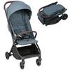 Foldable Baby Stroller, Reclining Backrest, Footrest, Canopy, 5-Point Harness, 15 kg, Dark Blue