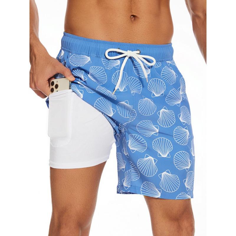 GD summer new men's shorts fashion vacation pants men's four corners milk silk lining