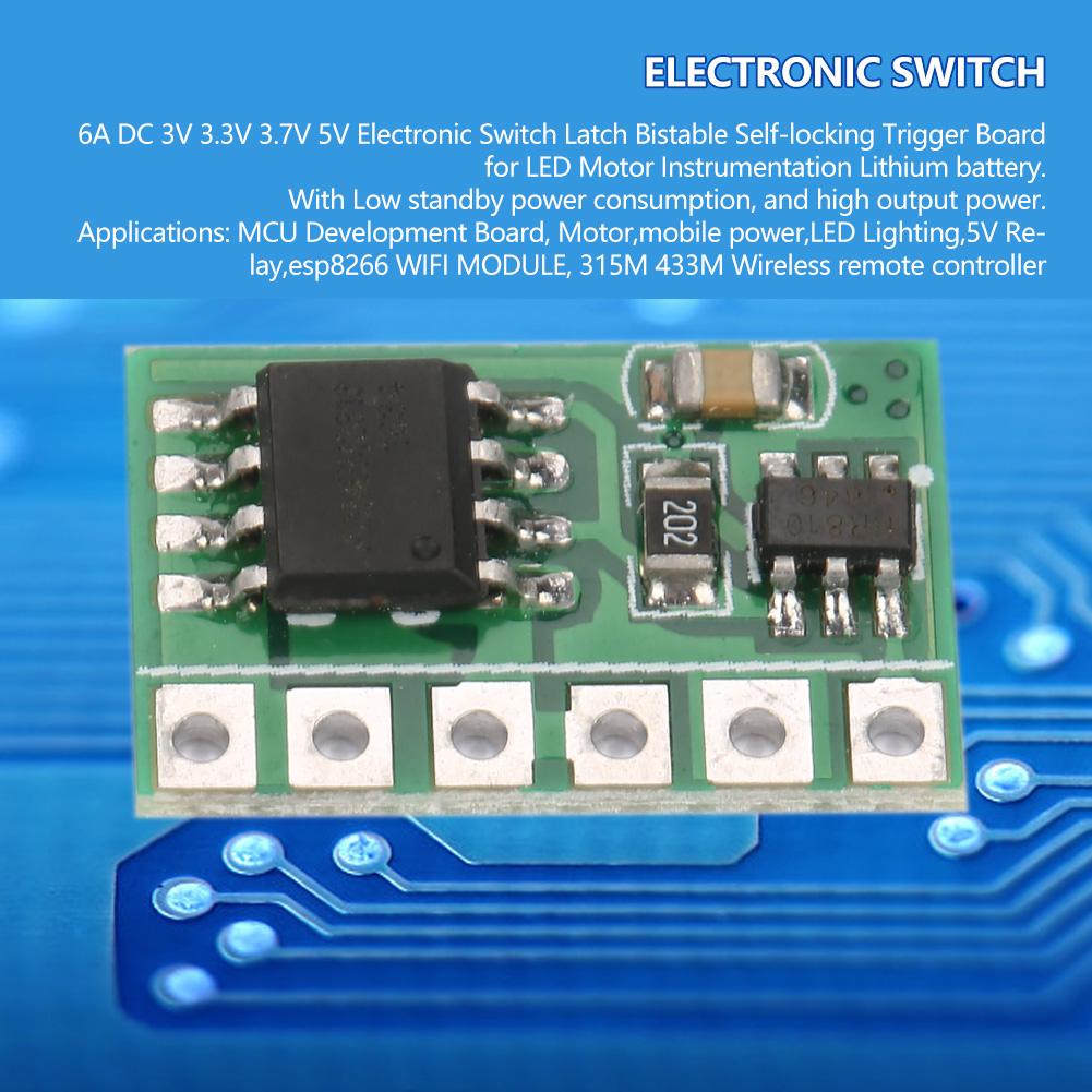 6A  3V 3.3V 3.7V 5V Electronic Switch Latch Bistable Self Locking Trigger Board for LED Motor