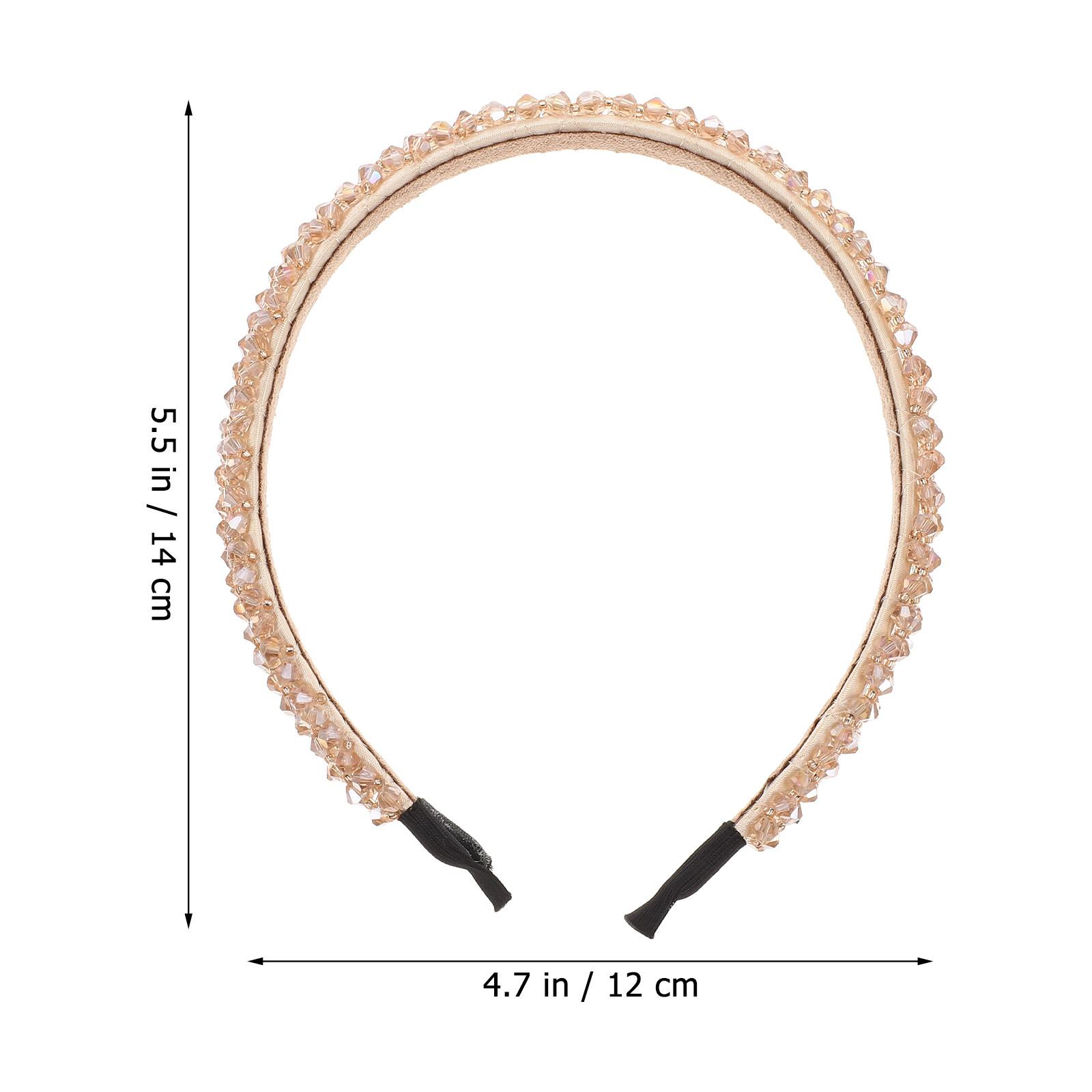 Crystal Beaded Hairband Delicate Elegant Headband for Women Wedding Party Hair Accessory Crystal Hairband Girl Haircut Decor золотистый