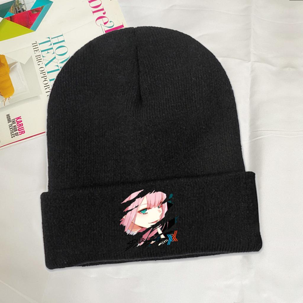 Darling in The Franxx Zero Two Movie Strickmützen Damen Unisex Beanies Wintermützen Hip Hop Cap