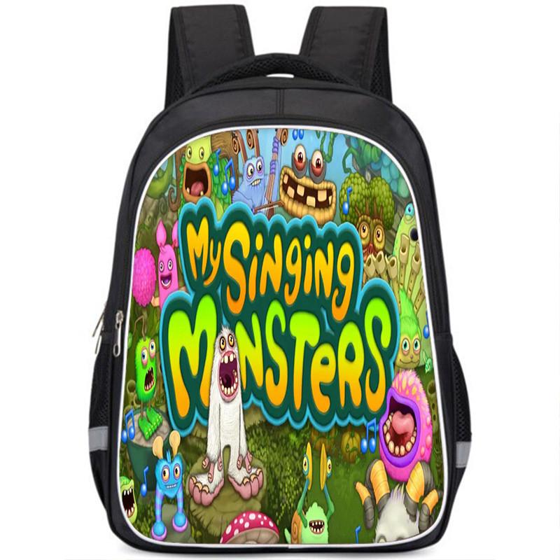 

Durable Nylon My Singing Monsters Backpack With Vibrant Prints For School Kids Style O,Large