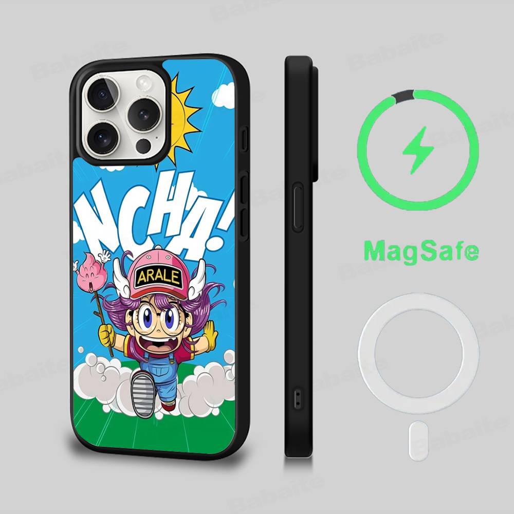 A-Arale-Dr-S-Slump Phone Case Magnetic Case For IPhone 16 14 13 12 11 15 Pro Max Plus For Magsafe Wireless Charge Cover
