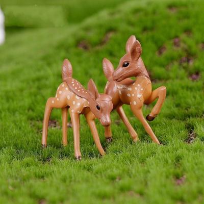 2 Adet Bahçe Güzel Çift Geyik Mini Zanaat Mikro Peyzaj Bonsai Ev Dekor