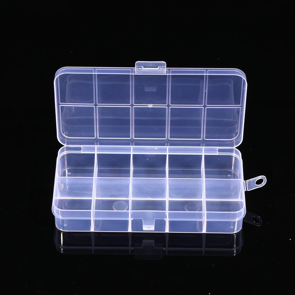 10-Slot Transparent PP Plastic Storage Box for Jewelry and Fishing Gear - Dustproof Organization Box