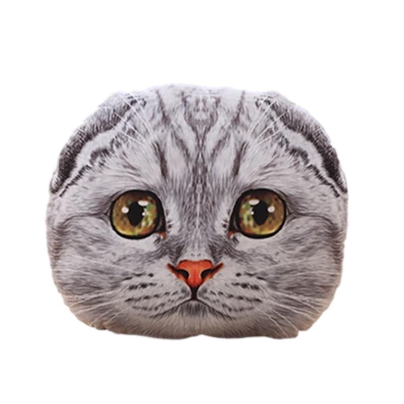 Cute And Creative 3d Cat Head Cushion Soft Plush Alien Cat Pillow Gift