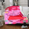 1Pc Peppa Pig Ice Cream Party Blanket For Couch Bed Plush Cozy Fuzzy Blanket Super Soft Warm Blankets For Fall And Winter 0918106