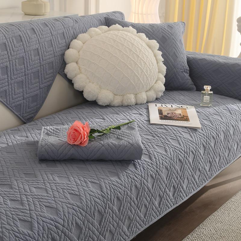 Washed Cotton Sofa Cushion Solid Color Home Decoration Pure Cotton Seat Cover All Season Universal Sofa Cover Set Sofa Towel