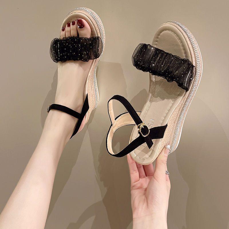 Ladies Shoes Wedge with Platform Waterproof Pink Women's Sandals Wedges Heel High Quality Sandal Anti Slip Hot On Sale Low Price