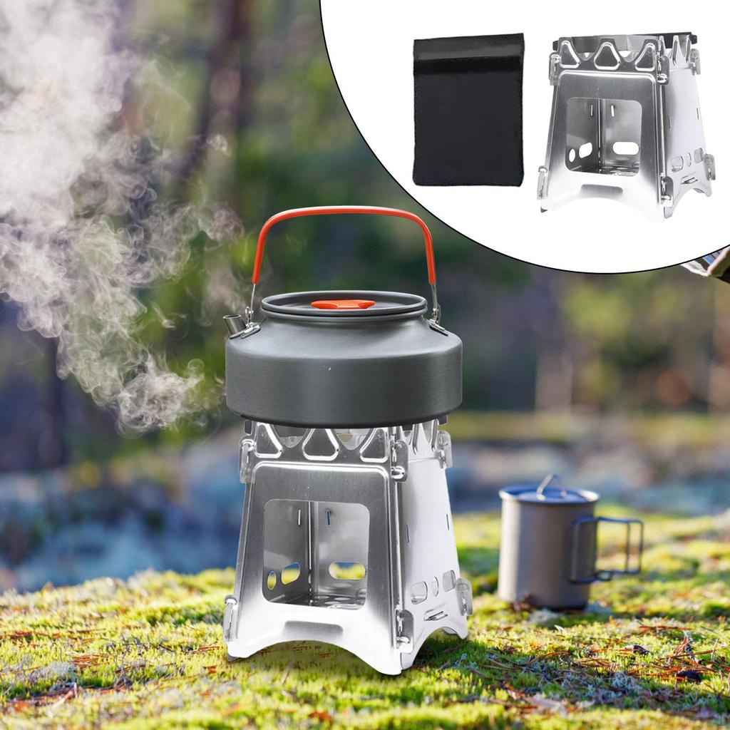 Holzbefeuerter Campingkocher, stabiles Klapplager für Strandreisen, Picknicks