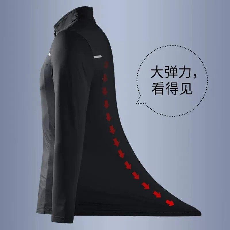 Mens Running Tracksuit Long Sleeve Top Pants Quick Dry Gym Workout Sportswear