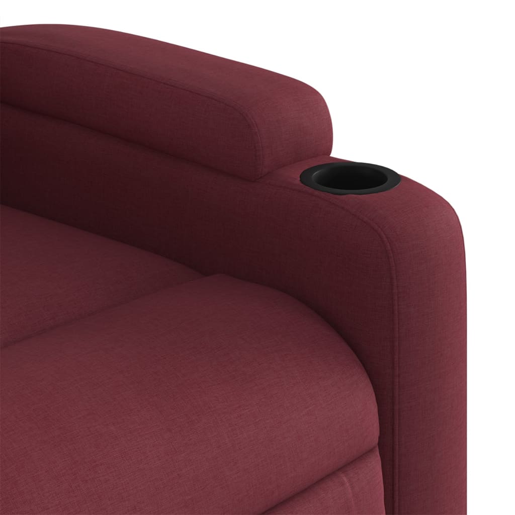 Electric Massage Chair Burgundy Fabric