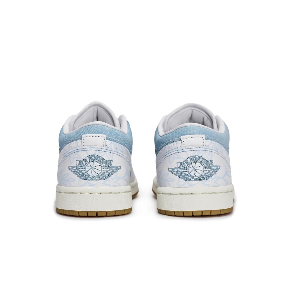 Jordan Air Jordan 1 ATHS Blue Printed Dyed Abrasion Resistant Low Top Vintage Basketball Shoes Women's White Blue HQ2004-400(TeamR-)