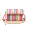 New street simple rainbow woven bag leisure travel shoulder messenger bag chain bag large capacity women
