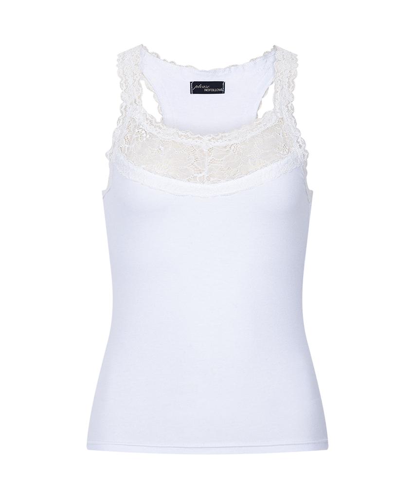 Peullijeunopallou Zuri Lace Sleeveless Top (White)