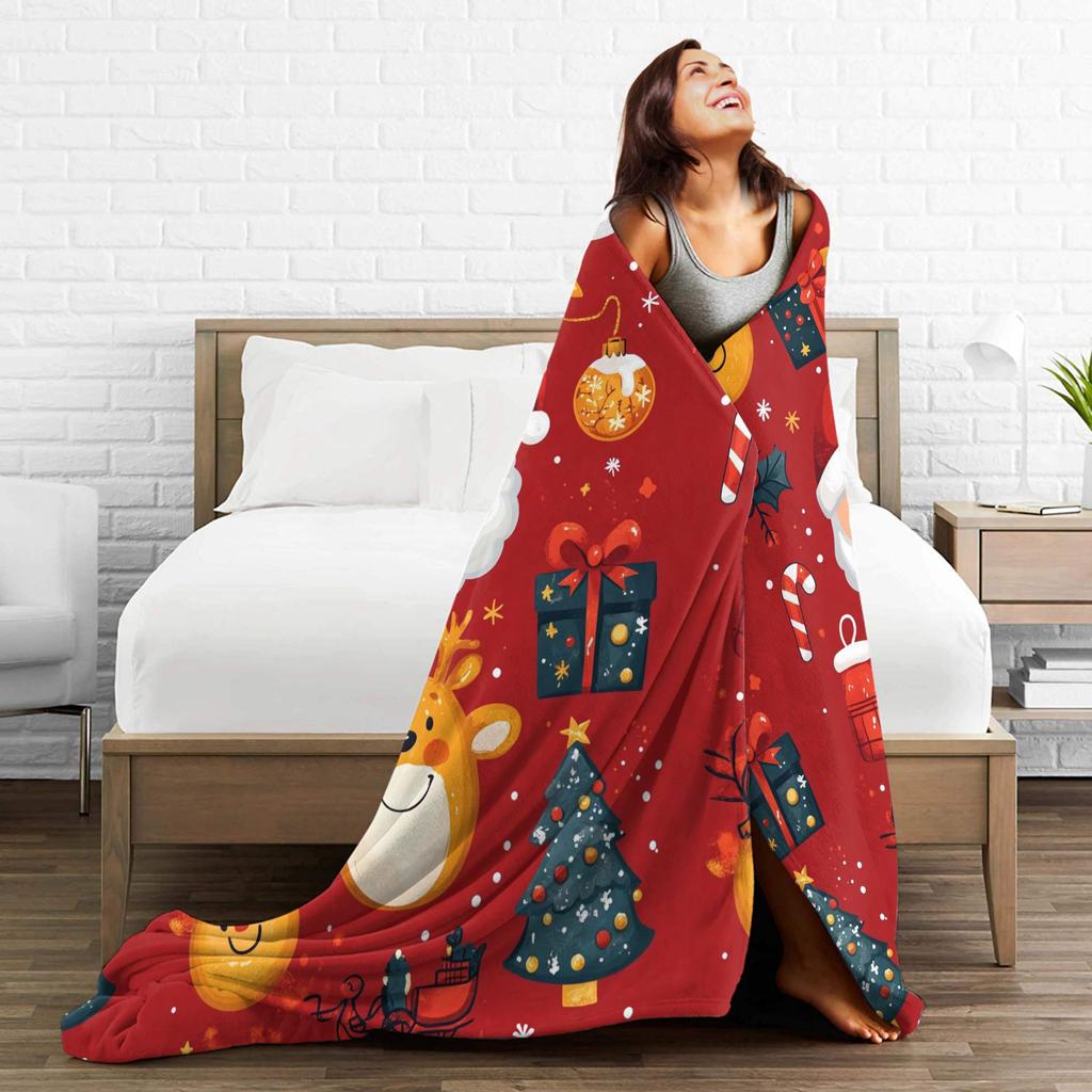Weihnachten Weihnachtsmann Weiche Warme Decke Kinder Plüsch Überwurfdecke Bequeme Couch Sessel Flanell Tagesdecke Sofa Bettdecke