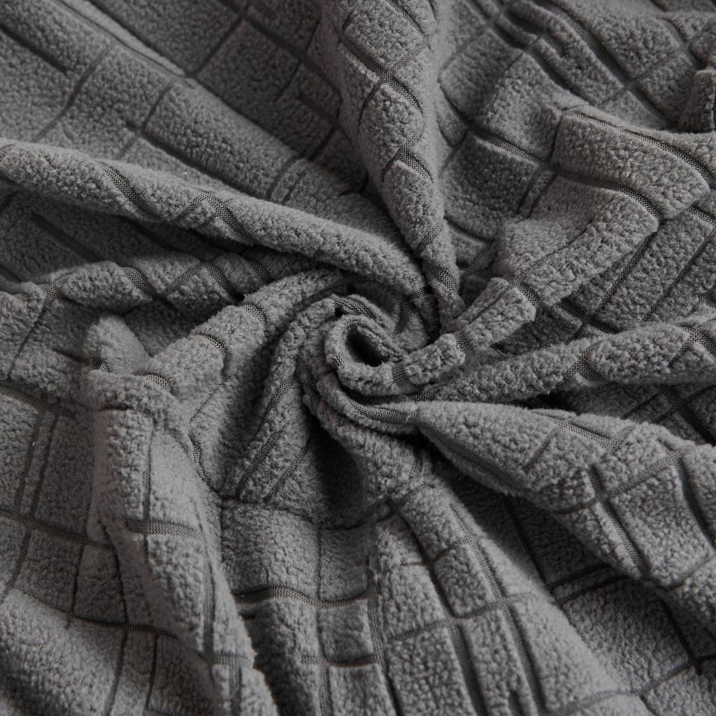 1/4pcs Water-Repellent Geometric Lines Jacquard Stretch Polar Fleece Chair Cover, for Living Room, Dinning Room Chair Decor