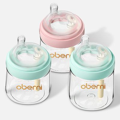 Oubani Neugeborenen Exzentrische Sauger Glasflasche 0-6 Monate Anti-Schwellung Neugeborenen Babyflasche