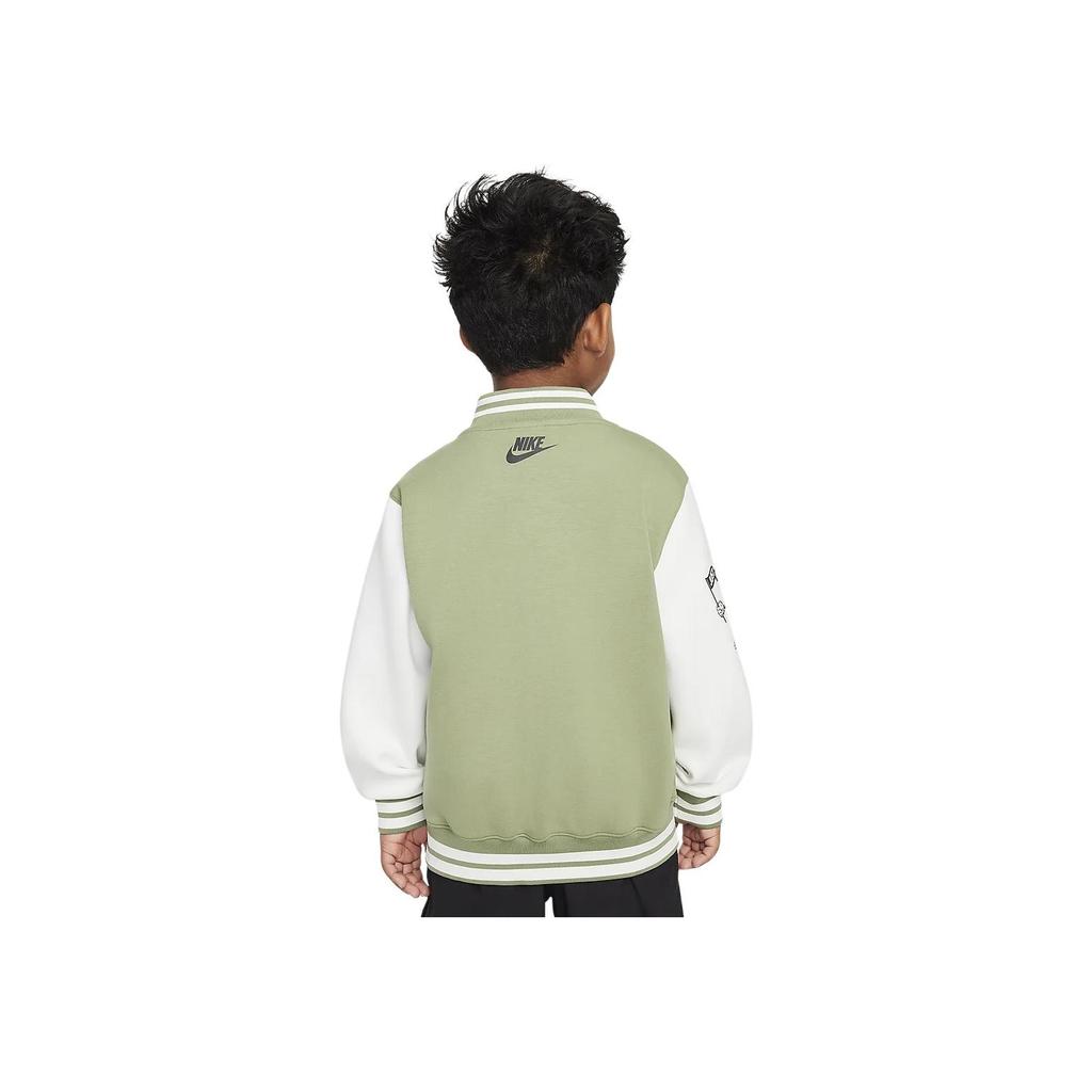 Nike Jacket College Style Baseball Knit Single-Breasted Kids Jackets Oil-Green HQ7953-386