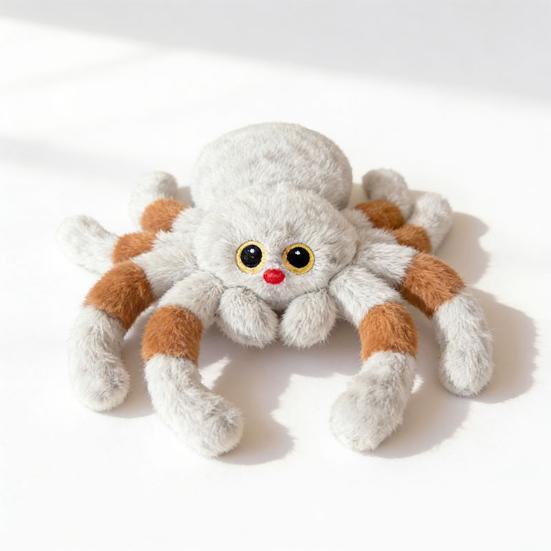 Spider Plush Toy 30/50cm Soft Stuffed Animal Red Nose Big Eyes Simulation Spider Doll Novelty Gift for Kids Adults