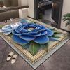 Absorbent Bath Mat Floor 3D Flower Pattern Bathroom Rug Highly Quick Door Friendly Dry Non-Slip Rubber Backing Kitchen Shower Laundry Room No Curl