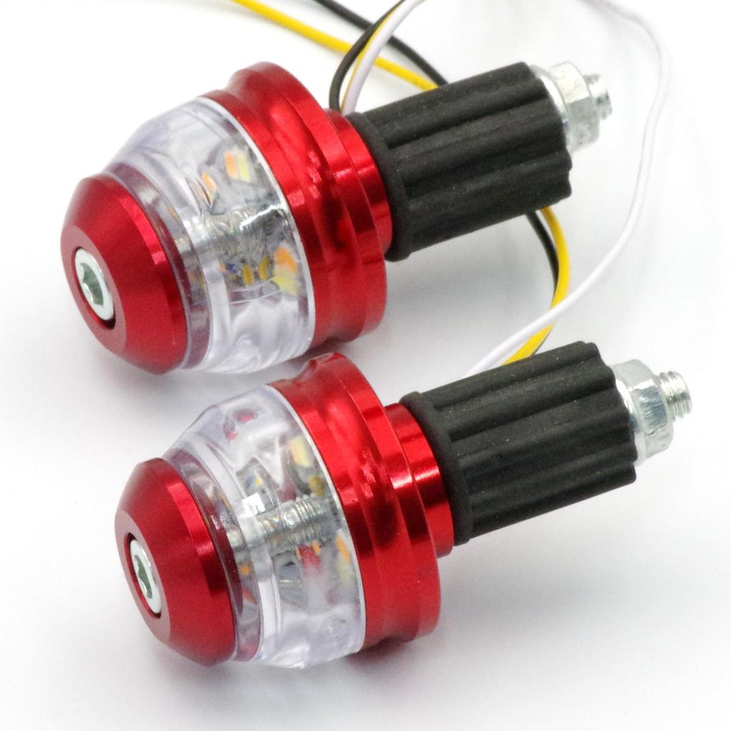 Univerzální LED blinkry na motorku, eloxovaná barevná lišta, 0,7 palce (18 mm) Sada 2 červených paralelních dovozů