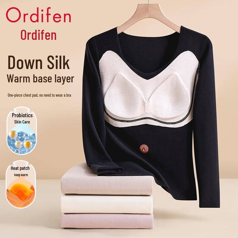 Audifen Women s Thermal Underwear Set with Chest Pad L
