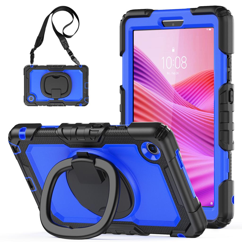 For Lenovo Tab K9 TB305FU Kickstand Case PC+Silicone Tablet Cover with Shoulder Strap