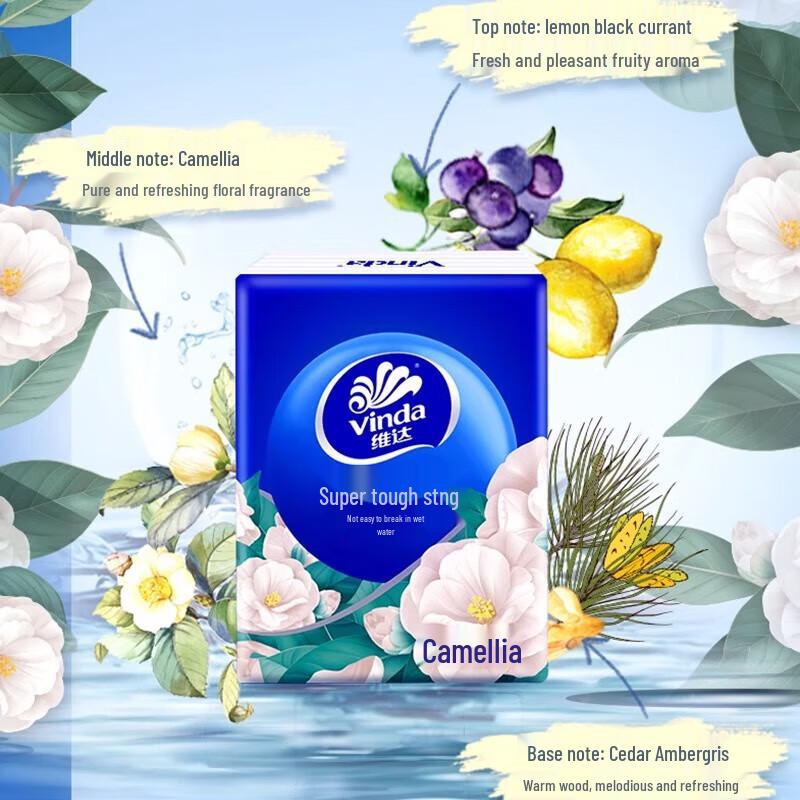 Vinda 4-Ply Camellia Scented Pocket Tissues