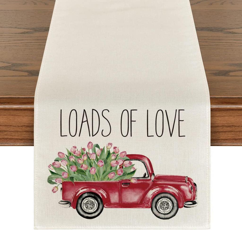 Desktop Ornaments Love Table Flag Tablecloth 33*183cm Table Runner For Festive Atmosphere Event Decoration Valentine's Day Party