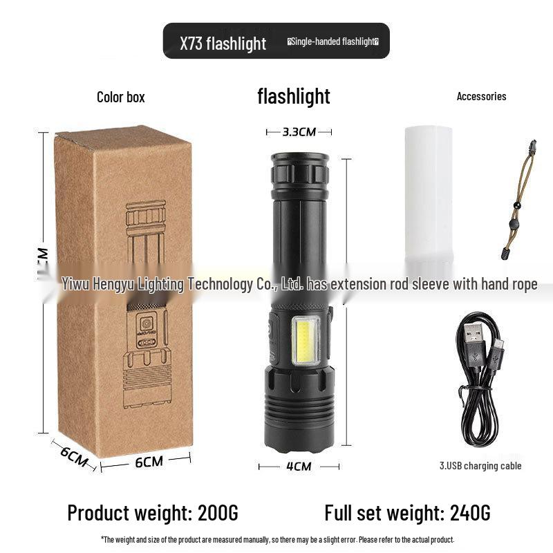 XHP90 Explosion-Proof Rechargeable LED Flashlight: Super Bright, Waterproof, Telescopic Zoom, Aluminum Alloy, Handheld Light for Outdoor Use.