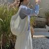 Knitted Handbag with Convenient Structure Solid Color Spacious Beach Bag Exotic Vacation Roomy Tote Bag