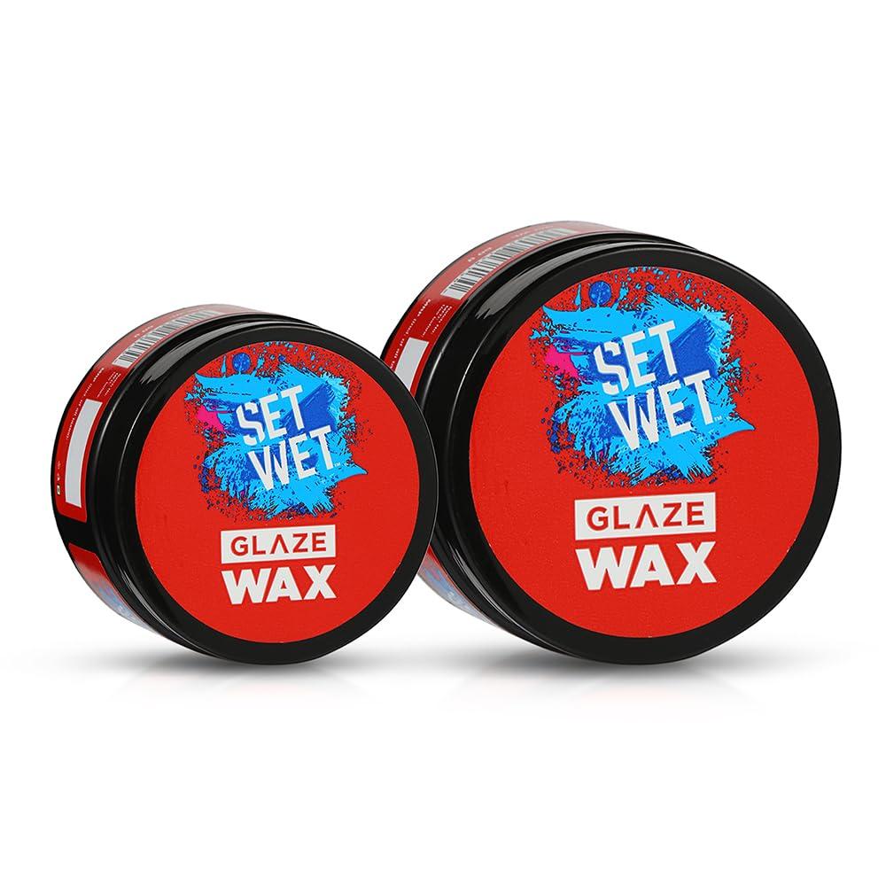 Set Wet Hair Wax For Men Glaze Wax 60g + 25g Strong Hold Healthy Shine Restylable