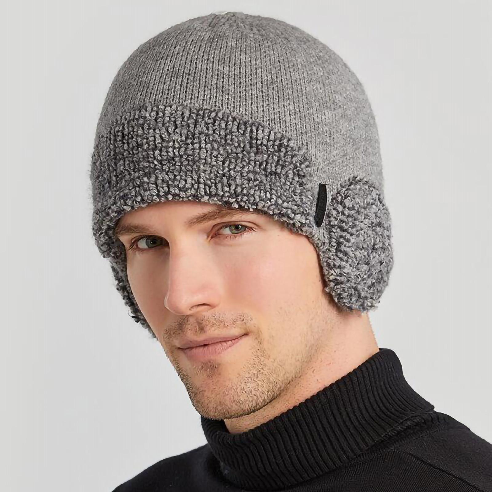 

Мужская зимняя шапка с маской из шерсти, теплая ветрозащитная шапка для лица 60X19CM