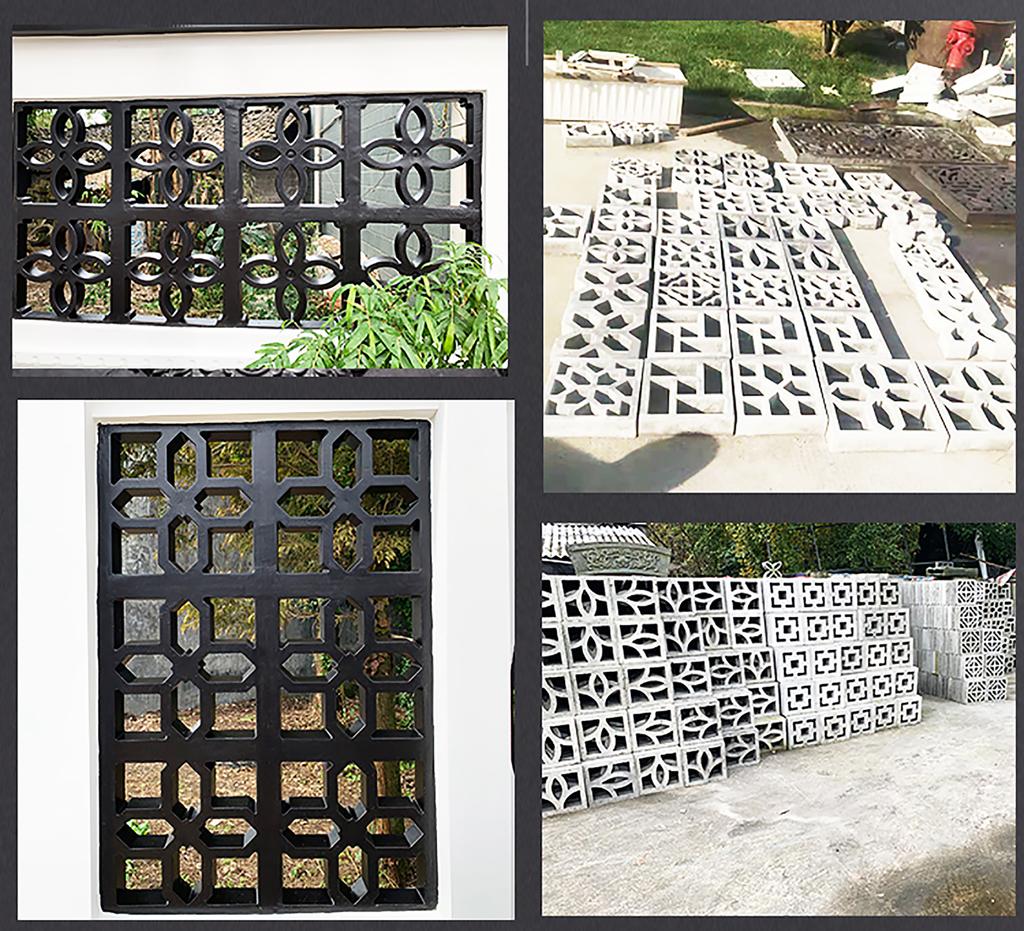 Hollow Diamond Garden Building Concrete Mold Fence Hollow Plastic Brick Mold Antique Courtyard Lawn Flower Pool Cement Mold