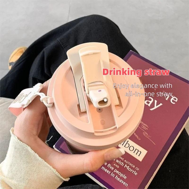 Flowers Garden Travel Coffee Tumblers Ceramic Inner Liner Tumbler Stainless Steel Cup with Lid & Straw Coffee Mug Holiday Gifts
