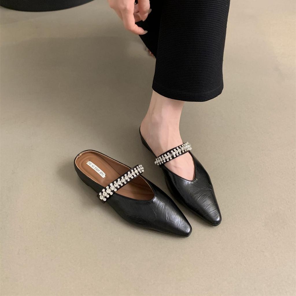 Thick-soled Bag Head Half Slippers Women's Summer Wear New Silver Sandals French Evening Breeze Inner Height Increase Mary Jane Single Shoes